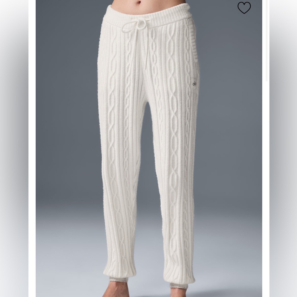 ALO Cable Knit Pants in White